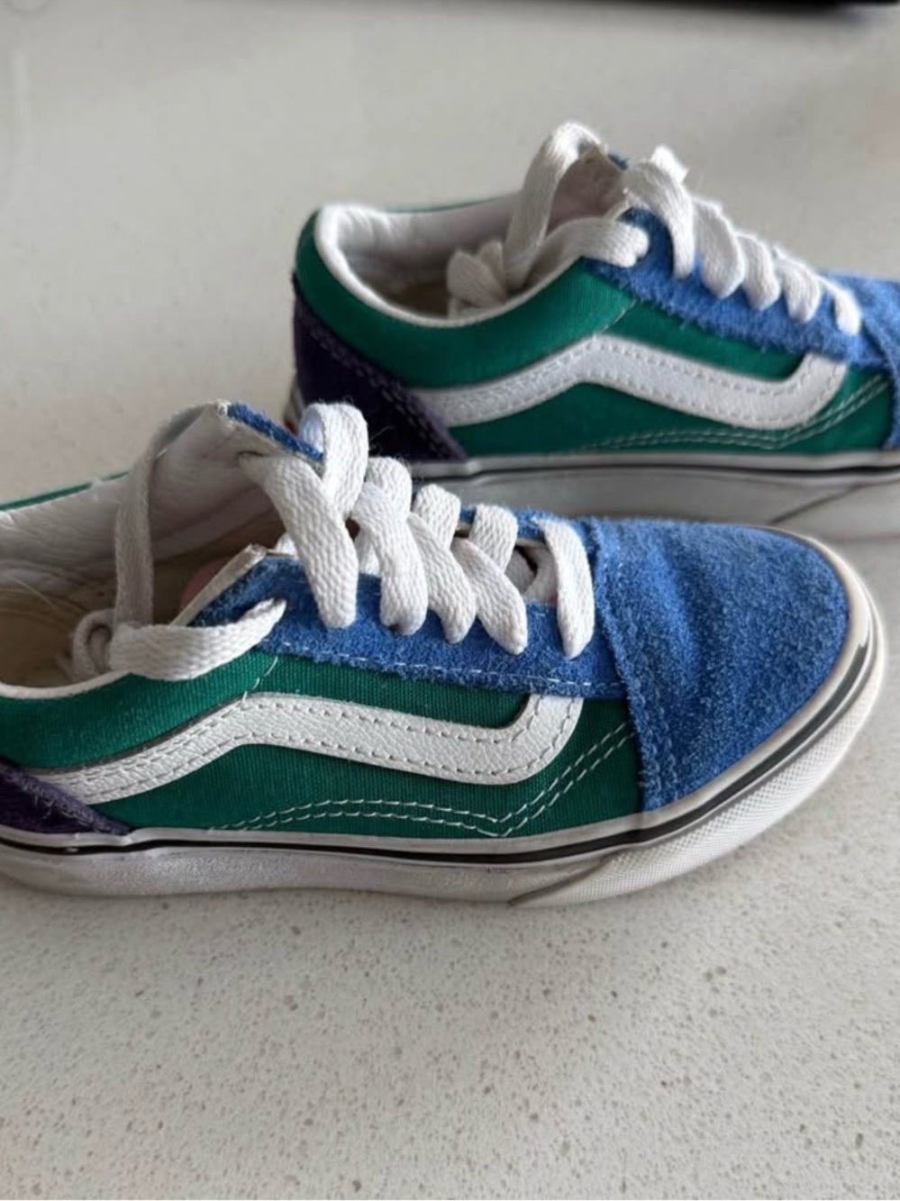 Vans Kids Sneakers in Green, Blue & White